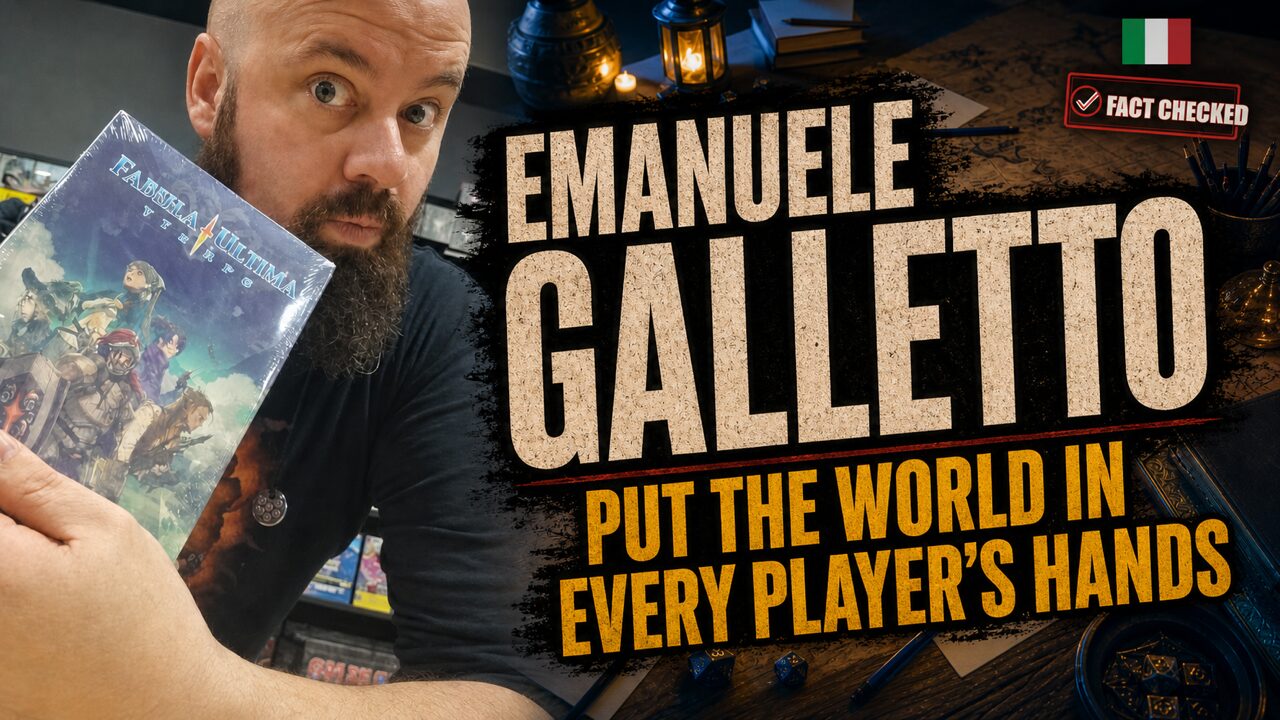 Emanuele Galletto holding Fabula Ultima in a fact-checked profile thumbnail